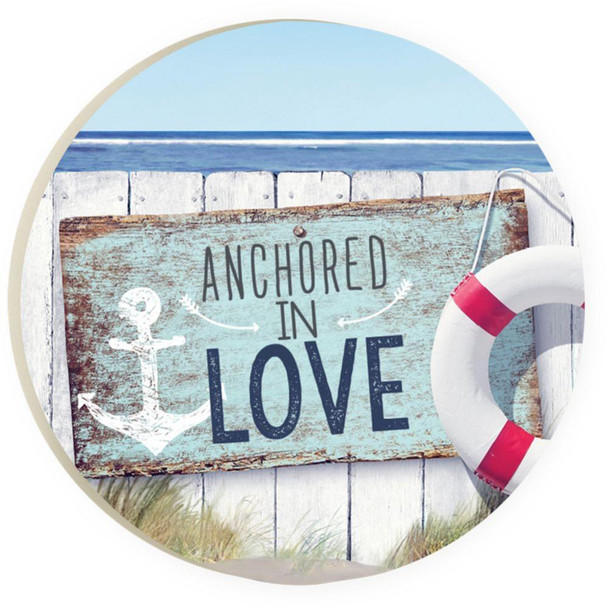 Anchored in Love Car Coaster