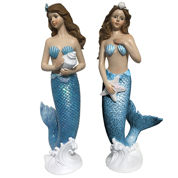 Blue Tail Mermaid Figure Set