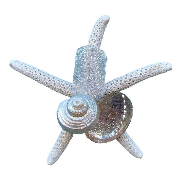 White Sea Glass Finger Starfish Magnet