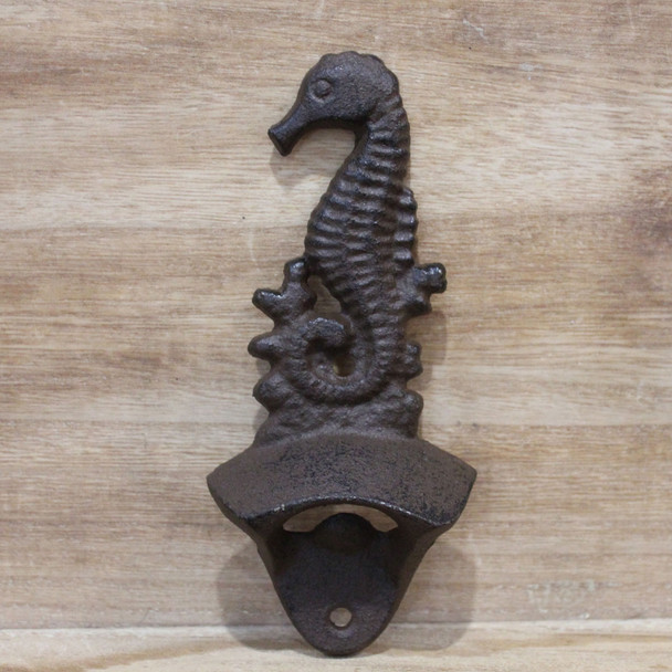 Iron Seahorse Wall Bottle Opener