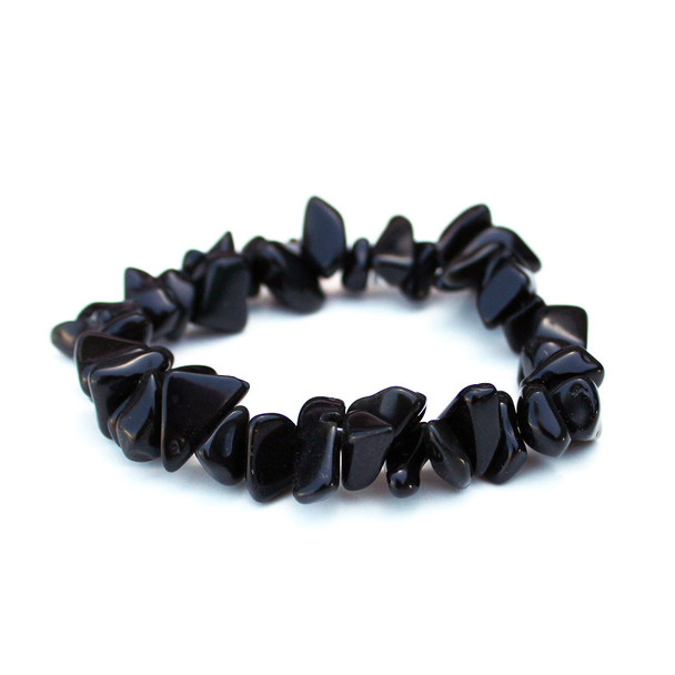 Black Obsidian Chip Bracelet