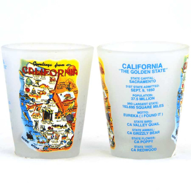 California Map Frost Shot Glass