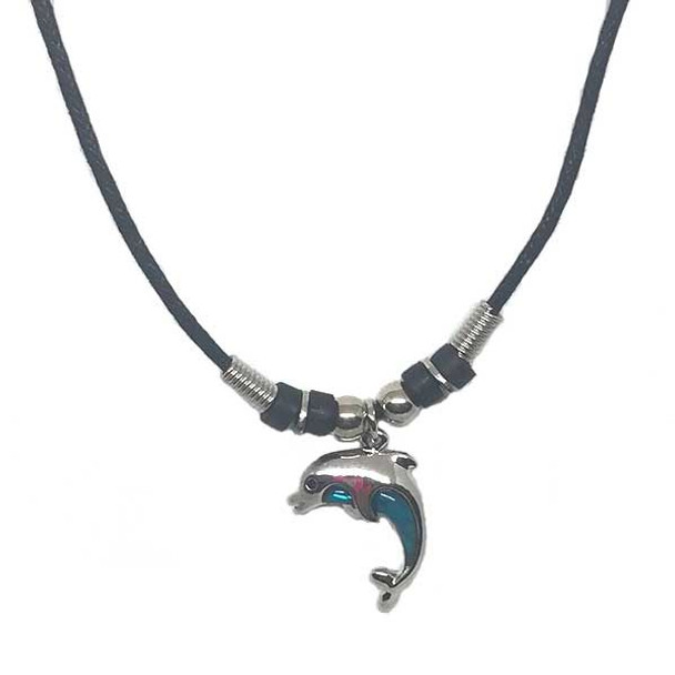Paua Dolphin Charm Necklace