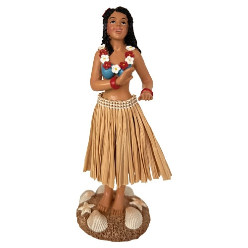 Hula Girl Resin Figurine - Tropical Luau Decor - California