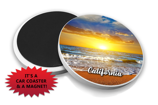 CA Beach Sunset Magnet