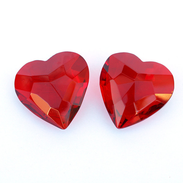 Red Faceted Glass Heart