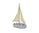Small Wood & Blue Sail Boat