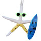 White Finger Starfish Surfer Ornament - Yellow