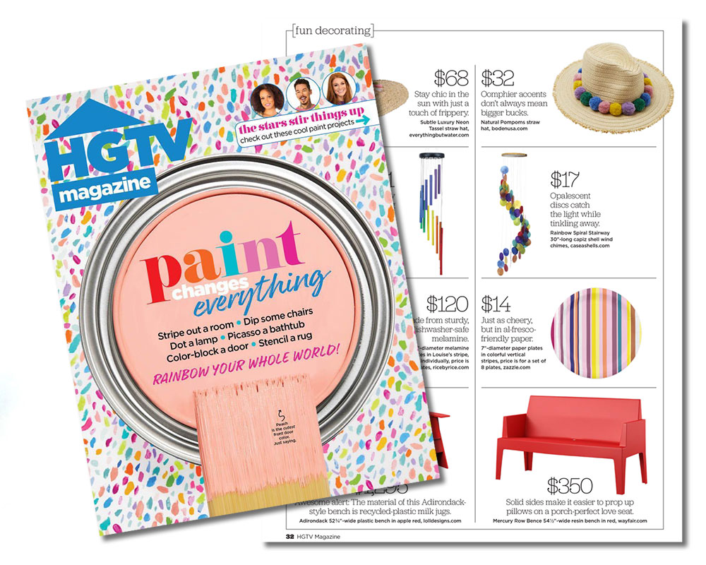 Rainbow Capiz Chimes Featured in HGTV Magazine - California Seashell  Company Retail