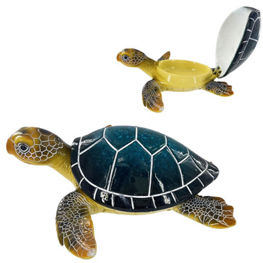 Blue Sea Turtle Key Box - Coastal Beach Decor - California