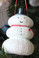 White Sea Urchin Snowman Christmas Ornament