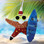 Beach Starfish Santa Claus with Red Polka Dot Shorts