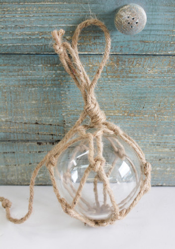 4 Clear Glass Float with Rope - Nautical Themed Decor - California  Seashell Company