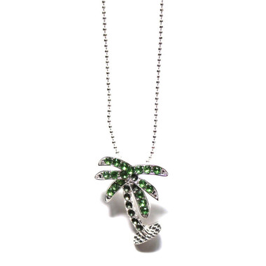 Palm Tree Rhinestone Necklace - Party Favors - Califonria Seashell Company