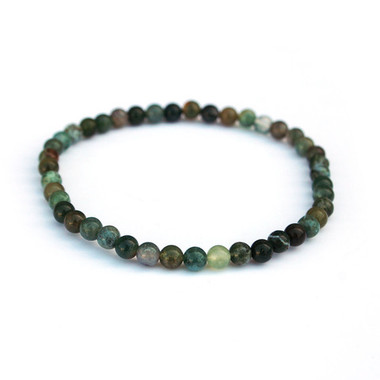 Ocean Grass Agate 4mm Gemstone Bead Bracelet - Chakra Jewelry ...