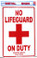 No Lifeguard On Duty - Newport Beach Aluminum Sign