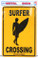 Surfer Crossing Huntington Beach - Aluminum Sign