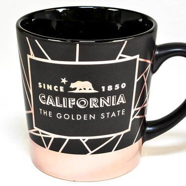 California Black and Rose Gold Taper Mug - 16oz