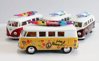 1962 VW Classic Bus Hippie Die Cast Car - 1 Dozen - California