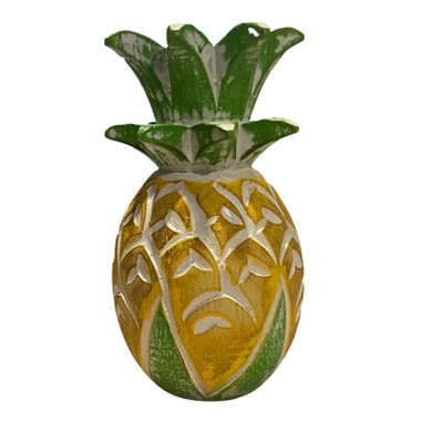 Yellow Carved Pineapple Figure- Tropical Pineapple Decor