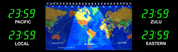 BRG Geochron Time Zone Display with 4 x zones