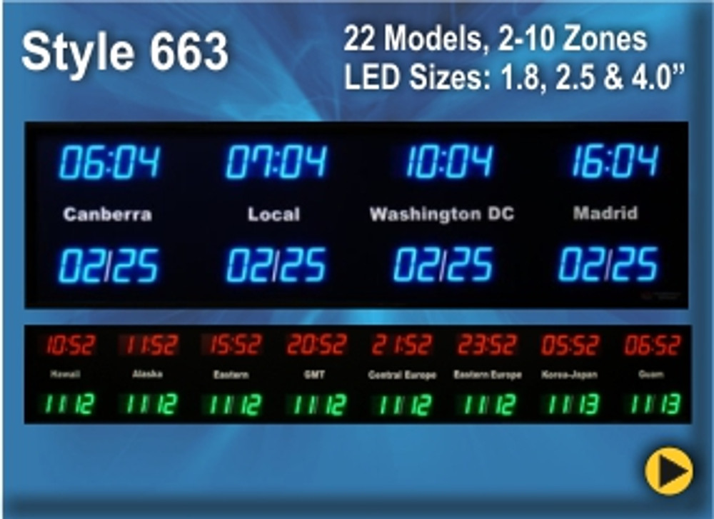 BRG Fixed time zone clocks  model 663.