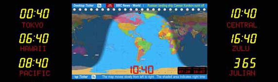 BRG Multimedia  Time Zone Display with 6 x zones