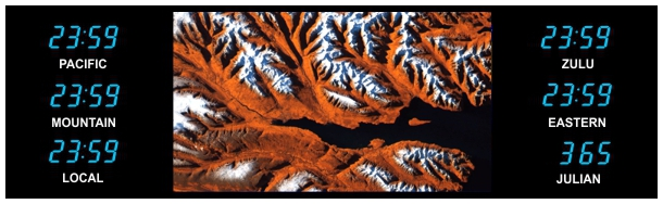 BRG Multimedia  Time Zone Display with 4 x zones