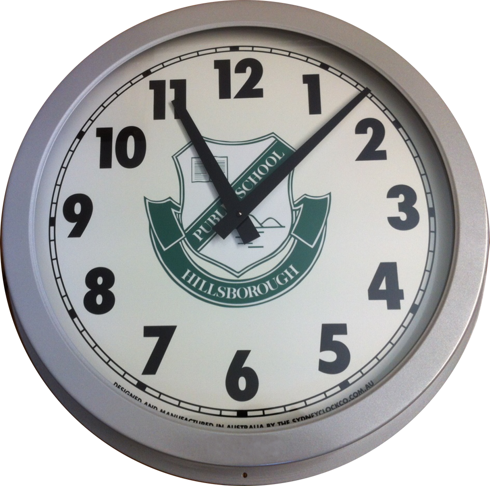The 540mm Outdoor Clock with emblem is still a favourite with schools!