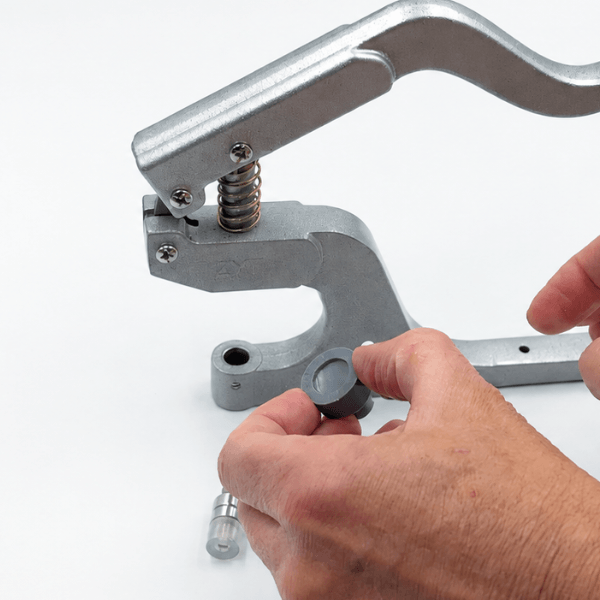Fitting the cap die into the Stand-Up Press