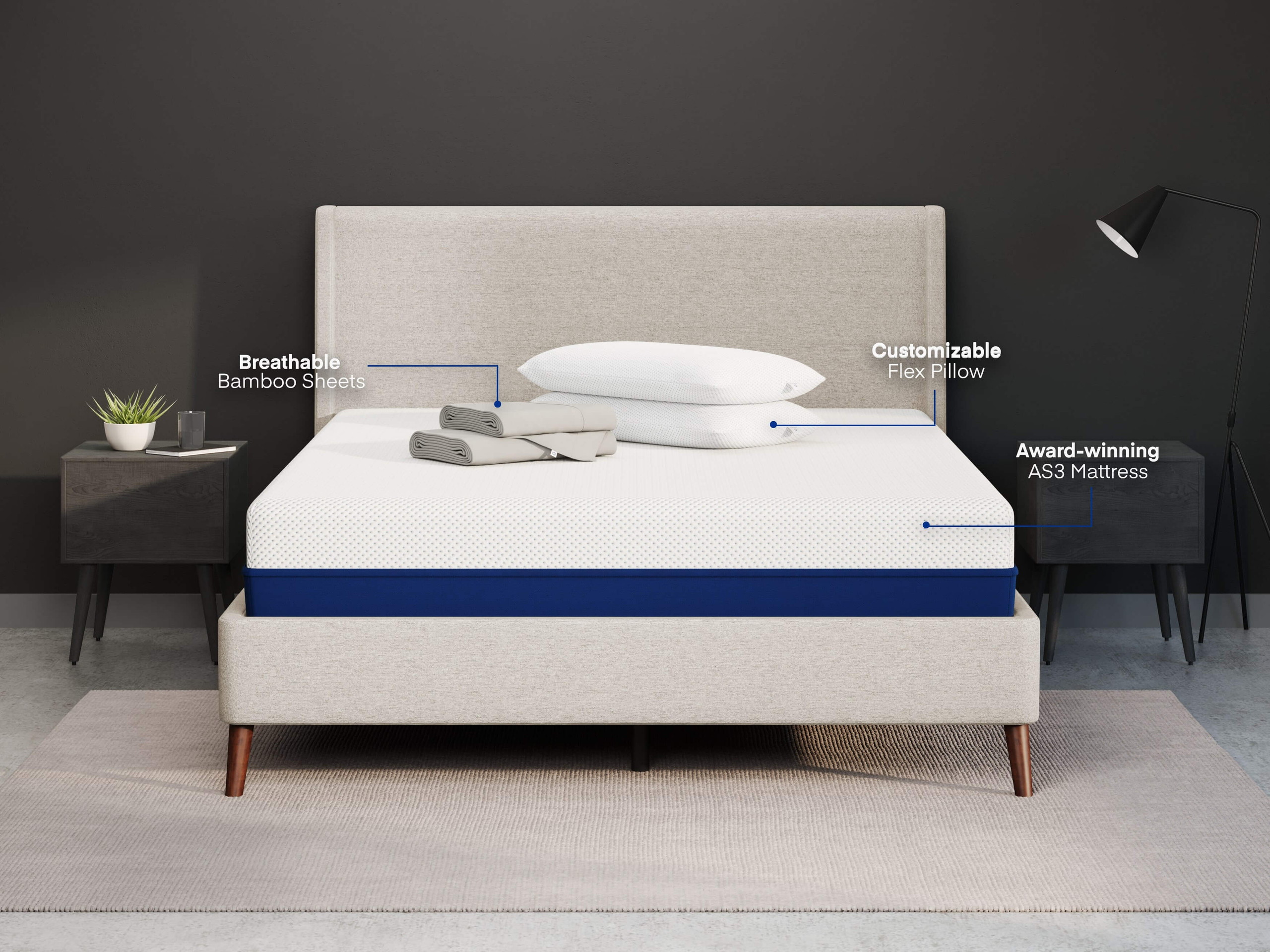 Amerisleep as3 memory foam mattress bed in a store box