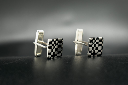 Squared Cufflinks with dotted design 