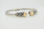 Sterling Silver Cuff with Round 18K Gold