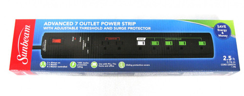 Sunbeam Advance 7 Outlet Power Strips with Surge Protector