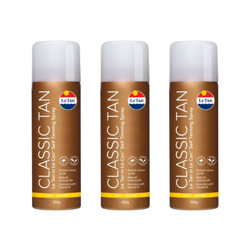 Le Tan 3 Pack Le Tan In A Can Light/Medium