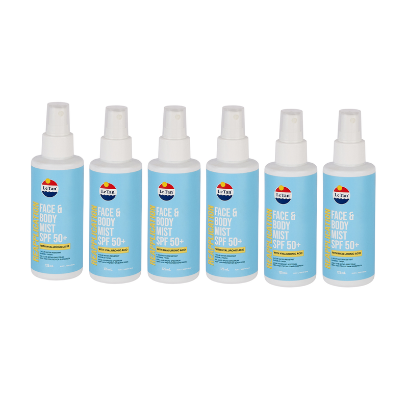 6 Pack SPF50+ Reapplication Face & Body Mist