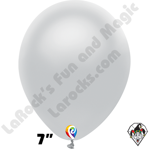 Funsational 7 Inch Round Silver Balloon 50ct
