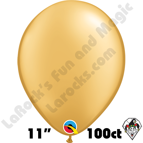 Qualatex 11 Inch Round Metallic Gold Balloons 100ct