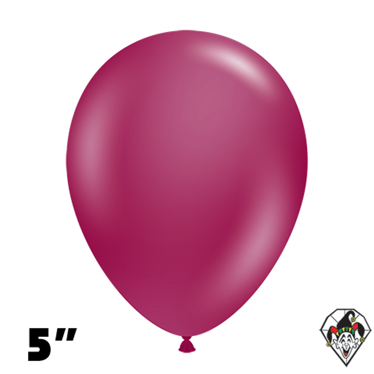 Tuftex 5 Inch Round Crystal Burgundy Balloons 50ct