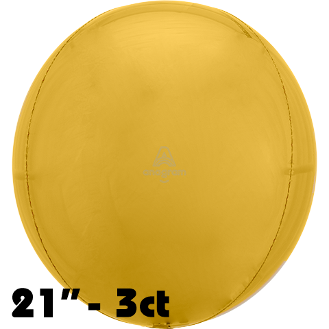 21 Inch Orbz Jumbo Gold Foil Balloon Anagram 3ct