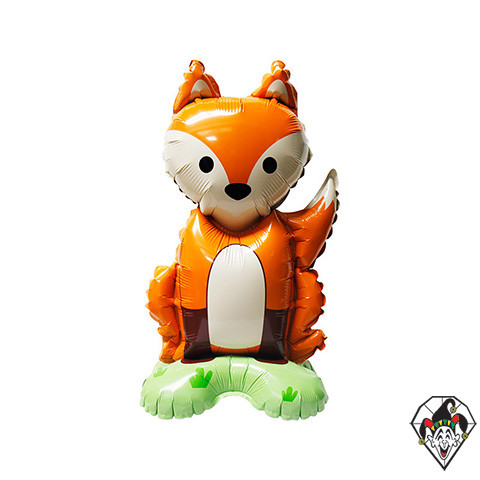 Forest Fox Foil Balloon - 18 Inch Square, Cute Fox & Hedgehog Design, For Parties & Decorations
