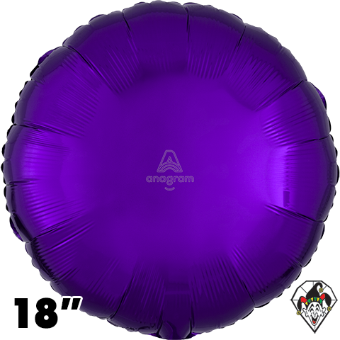 18 Inch Circle Metallic Purple Balloon Anagram 1ct
