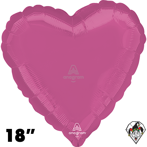 18 Inch Heart Bright Bubble Gum Pink Balloon Anagram 1ct