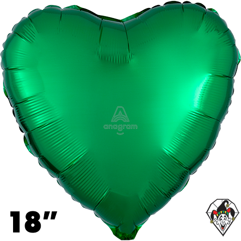 18 Inch Heart Metallic Green Balloon Anagram 1ct