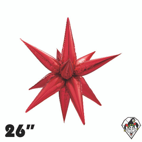 26 Inch Starburst Red Foil Balloon 1ct  (12 Spikes)