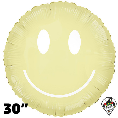 30 Inch Round Sunny Smile Yellow Foil Balloon TUFTEX 1ct