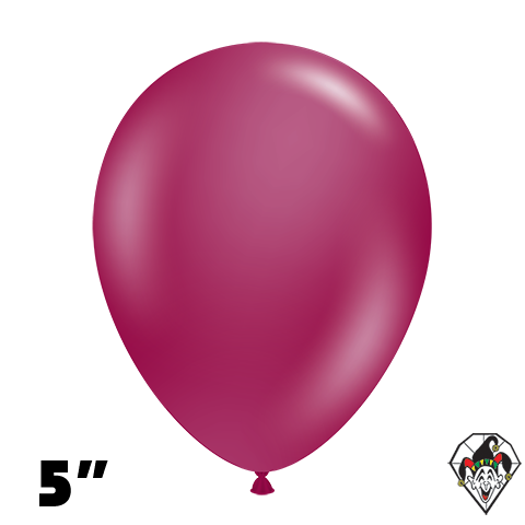 5 Inch Round Crystal Burgundy Balloons Tuftex 50ct