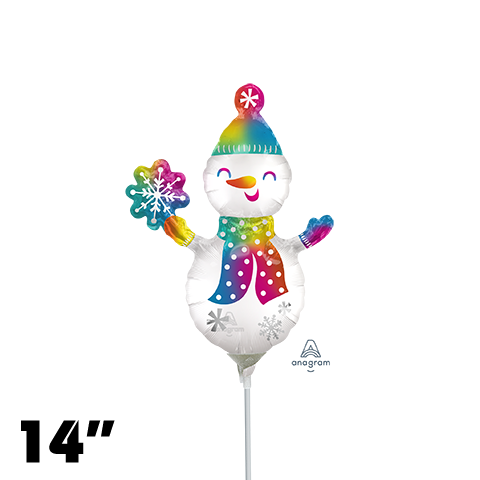 14 Inch Shape Satin Infused Snowman Foil Balloon Anagram 1ct