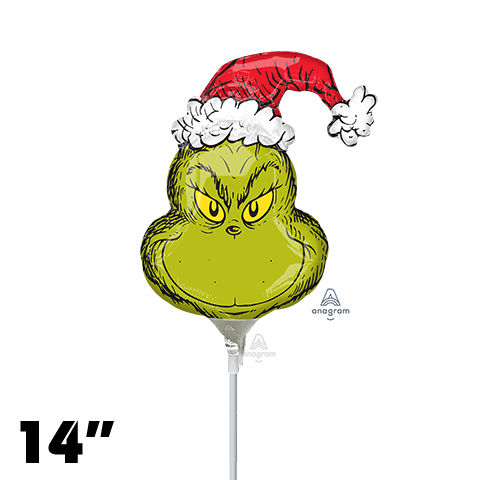 14 Inch Shape How The Grinch Stole Christmas Foil Balloon Anagram 1ct