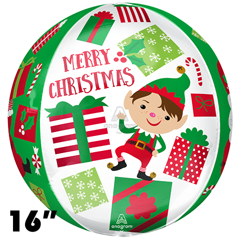 16 Inch Orbz Santa & Elf Christmas Foil Balloon Anagram 1ct